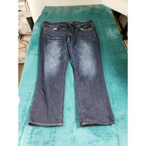 American Eagle Jeans Size 12 Womens Blue Ladies Pants Mid Rise Artist Cropped